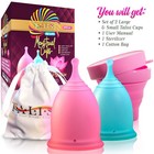 Talisi Menstrual Cups Set Of 2 With Collapsible Silicone Foldable Sterilizing