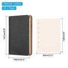 6 Rings Binder Cover A7 Leather Notebook Binder With 50sheets Paper Black