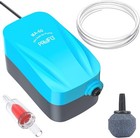 Aquarium 15-40 Gph Compact Air Pump Quiet Oxygen Aerator Pump With Air Stone    