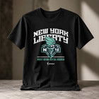 New York Liberty Shirt Wnba Women Basketball Graphic Tee Black Cotton New