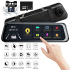 Car Mirror Dvr Rear View Camera 10  Full Touch Screen Dash Cam Dual Gps Usa