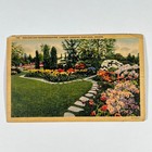 Vintage 1942 Portland Oregon Postcard Lambert Gardens Linen Wwii Posted