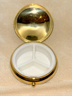Vintage Cloisonne Brass Pill Box With Floral And Butterfly Motif Enamel