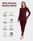 Women 100  Merino Wool Base Layer Sets Thermal Underwear Ski Bottom Top New Set