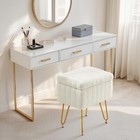 Stool Chair Ottoman With Storage  Makeup Cute Soft 