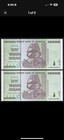 5 Consecutive 2008 50 Trillion Dollars Zimbabwe  Aa P-90 Unc
