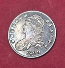 1829 9 7 Capped Bust Half Dollar   Over Date   Very Fine Condition 