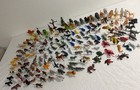 Vintage 175 Lot Rubber   Plastic Wild Animals Mini Dinos Farm Whales Safari More
