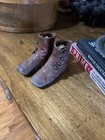 Antique Edwardian Baby Childs High Top Shoes Boots Leather Button Very Nice