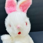 Vintage White Bunny Rabbit Pink Eyes Ears 9    Fluffy Stuffed Plush Animal Read