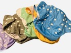 Alva Baby Cloth Diapers Lot 16 Pocket Diapers W Inserts New   Used