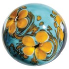 22mm Cosmos Orange Blue Flower Handmade Glass Marble 7 8  Shooter   Stand