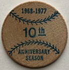 Newark Co-pilots 10th Anniversary Wooden Nickel 1968-1977  Seattle Pilots Milb