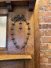 Antique Wooden Fireplace Mantle With Mirror  Oak Tiger Stripe Wood