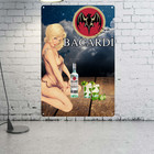 Vintage Style Bacardi Run Sexy Blonde  Metal  Sign Bar Decor Man Cave Rum Sign