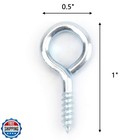 Hedume 500 Pack 1 Inch Small Screw Eye  Metal Eye Shape Screw Hook Self Tappi