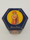 Vintage 1920s 30s Flapper Litho Paper Hair Pin Box Container Fashion Retro Style