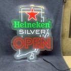 Awesome Heineken Beer    rhode Island    Shaped Light Up Led Open Sign 23    X 17   