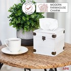 Ilyapa 5 X 6 Rustic Tissue Box Holder Hinged Lid Dispenser-white Weathered Wood
