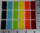 18 Pieces 1 2  X 1  Opaque Rainbow Colors Bullseye 3mm Thick Glass 90 Coe