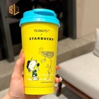 New 2025 Starbucks Snoopy Limited Yellow 16oz Cup Stainless Steel Desk Cup 473ml