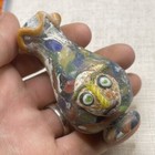 Extremely Rare Ancient Phoenician Mosaic Glass Faces Big Bead Amulet 
