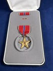 Vintage Us Military Bronze Star Medal In Case With Lapel And Ribbon Bar