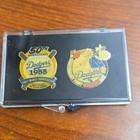 Vintage Brooklyn Dodgers 50th Anniversary 1955 First World Championship Pin Set
