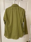 Vintage 60s 70s Avocado Green Poly-cotton Dress Shirt By Arrow  Size 15 5-32