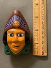 Vtg 6 Hole Hand Painted Pre-columbian Ican Mayan Man Figural Clay Ocarina Flute