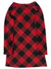 Girls Red Plaid Flannel Santa Penguin Holiday Nightgown Sleep Shirt