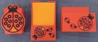Vintage 1970s 8 Piece Desk Set Orang W black Ladybugs Springbok Mid Cent Mod