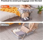 Luggage Rack pack Of 2 steel Folding Suitcase Stand With Storage Shelf For Guest