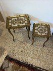Vintage Gold Italian Florentine Hollywood Regency Nesting Tables Set Of 2 Mcm