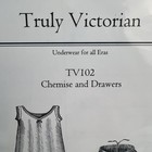 Truly Victorian Tv102 Chemise And Drawers Sewing Pattern Civil War Costume