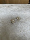 Chanel Vintage Cc Logo Gold Crystal Brooch Earrings Glossy Tone  Made In Italy 