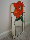 Stained Glass Tiffany Style Window Panel Rose Flower Floral Design 19 5 x10 25 