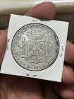 1805 Lima Jp Peru 8 Reales Silver Coin Carlos Iiii