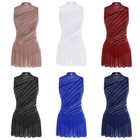 Womens Sleeveless Lyrical Dance Dress Rhinestone Modern Ballet Dance Performance