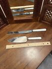 Vintage Sheffield England Mother Of Pearl Cake Knife And Server Set