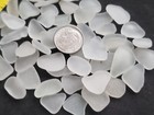 Genuine Beach Sea Glass Surf Tumbled White Clear Snow Good Well Frosted Small H7