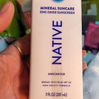Native Mineral Suncare Zinc Oxide Mineral Sunscreen Spf 30 Unscented 7 Fl Oz