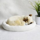 Realistic Breathing Cat Toy Handmade Plush Sleeping Kitten Battery Operated Gift