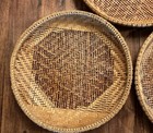 Set Of 3 Wicker Woven Rattan Basket Wall Boho Home Decor Large