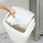 13 Gallon Kitchen Swing Top Trash Can Plastic Garbage Bin White