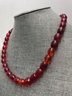 Vintage Native American Trade Beads Translucent Red   Orange