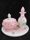 Fenton  Rosalene Dresser Vanity Set 3 Piece Hand Painted Signed Ltd Ed 35 1000