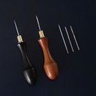 Leather Stitching Awl Ebony   Brass Craft Diy Hand Sewing Tools