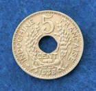 1938 Indo-china 5 Cents - Stunning Key Date Coin - See Pictures