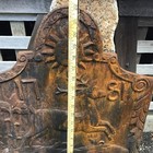 Rare  Antique 1781 American Cast Iron Fireback With Deer  Tree Of Life And Sun